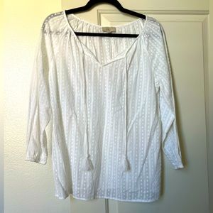 LOFT Lightweight Swiss Dot Blouse